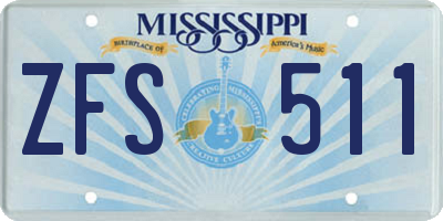 MS license plate ZFS511