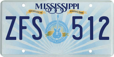 MS license plate ZFS512