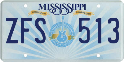 MS license plate ZFS513
