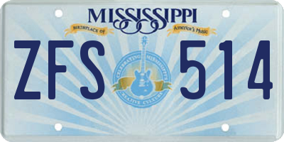 MS license plate ZFS514