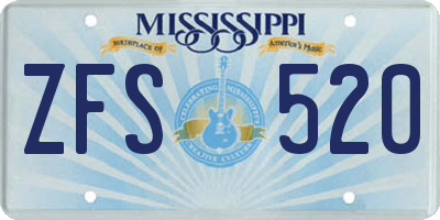 MS license plate ZFS520