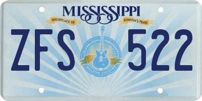 MS license plate ZFS522