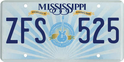 MS license plate ZFS525