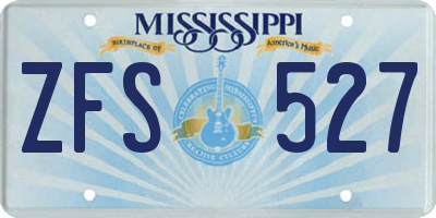 MS license plate ZFS527