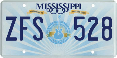 MS license plate ZFS528