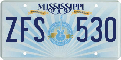 MS license plate ZFS530
