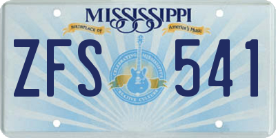 MS license plate ZFS541