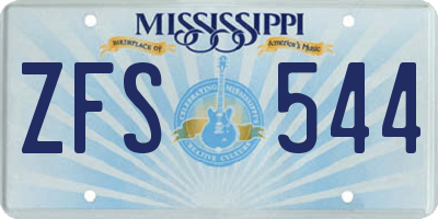 MS license plate ZFS544