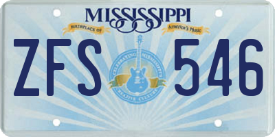 MS license plate ZFS546