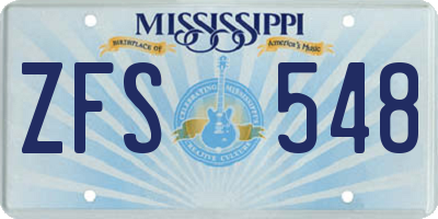 MS license plate ZFS548