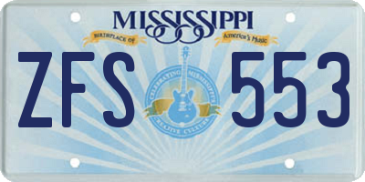 MS license plate ZFS553