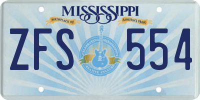 MS license plate ZFS554