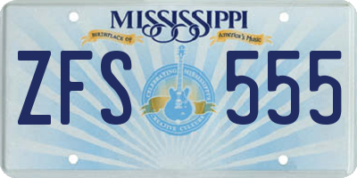 MS license plate ZFS555