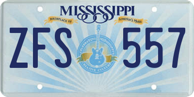 MS license plate ZFS557