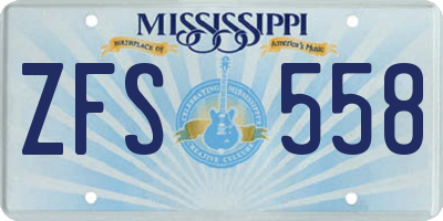 MS license plate ZFS558
