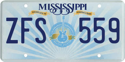 MS license plate ZFS559