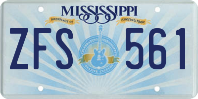 MS license plate ZFS561
