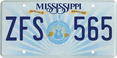 MS license plate ZFS565