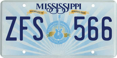 MS license plate ZFS566