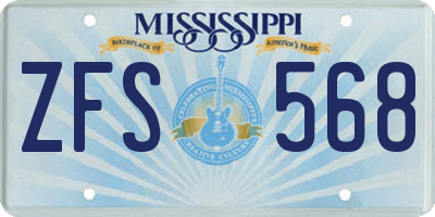 MS license plate ZFS568