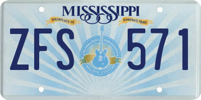 MS license plate ZFS571