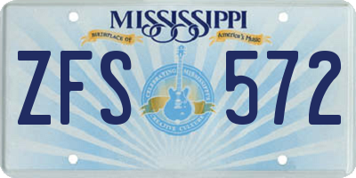 MS license plate ZFS572