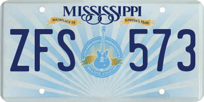 MS license plate ZFS573