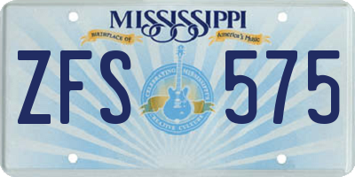 MS license plate ZFS575