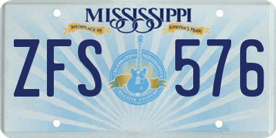 MS license plate ZFS576