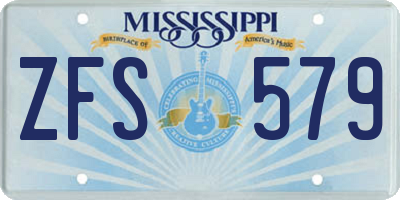 MS license plate ZFS579