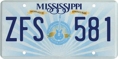 MS license plate ZFS581