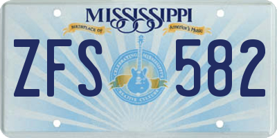 MS license plate ZFS582