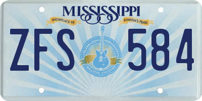 MS license plate ZFS584