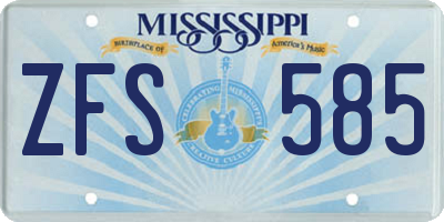 MS license plate ZFS585