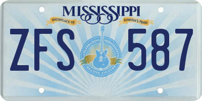 MS license plate ZFS587