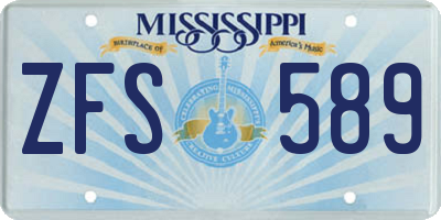 MS license plate ZFS589