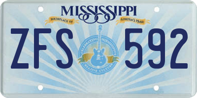 MS license plate ZFS592