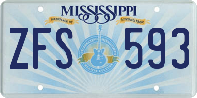 MS license plate ZFS593