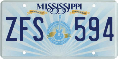 MS license plate ZFS594
