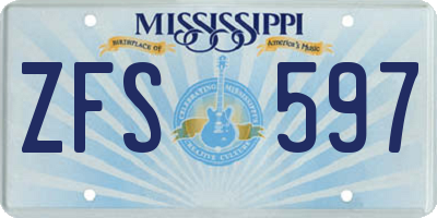 MS license plate ZFS597