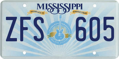MS license plate ZFS605