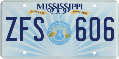 MS license plate ZFS606