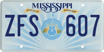 MS license plate ZFS607