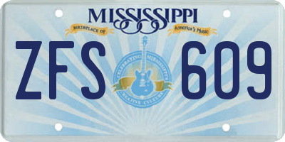 MS license plate ZFS609