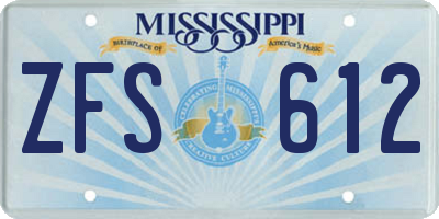 MS license plate ZFS612