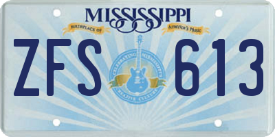 MS license plate ZFS613