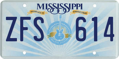 MS license plate ZFS614