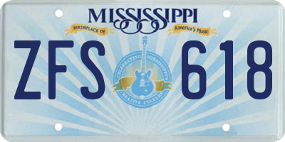MS license plate ZFS618