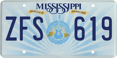 MS license plate ZFS619