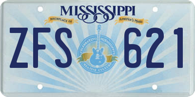 MS license plate ZFS621